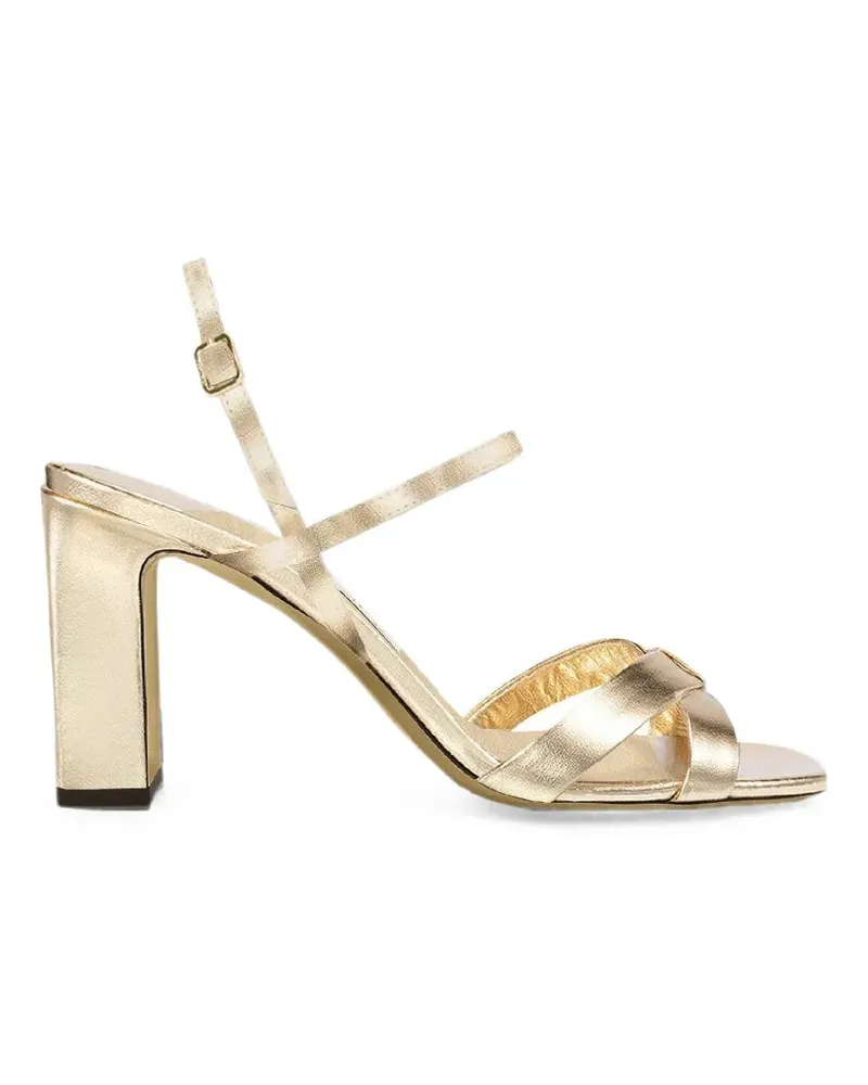 Jimmy Choo Elsy block-heel 85 gold metallic nappa-leather sandals Gold