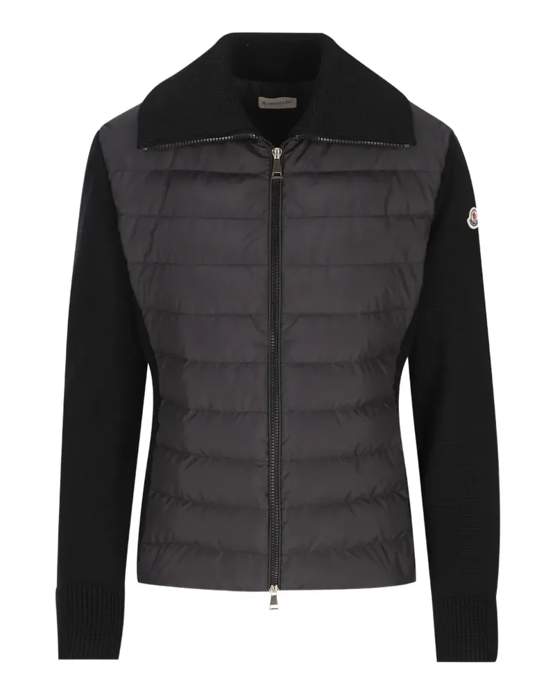 Moncler Gefütterter Cardigan mit Reißverschluss - Schwarz Schwarz
