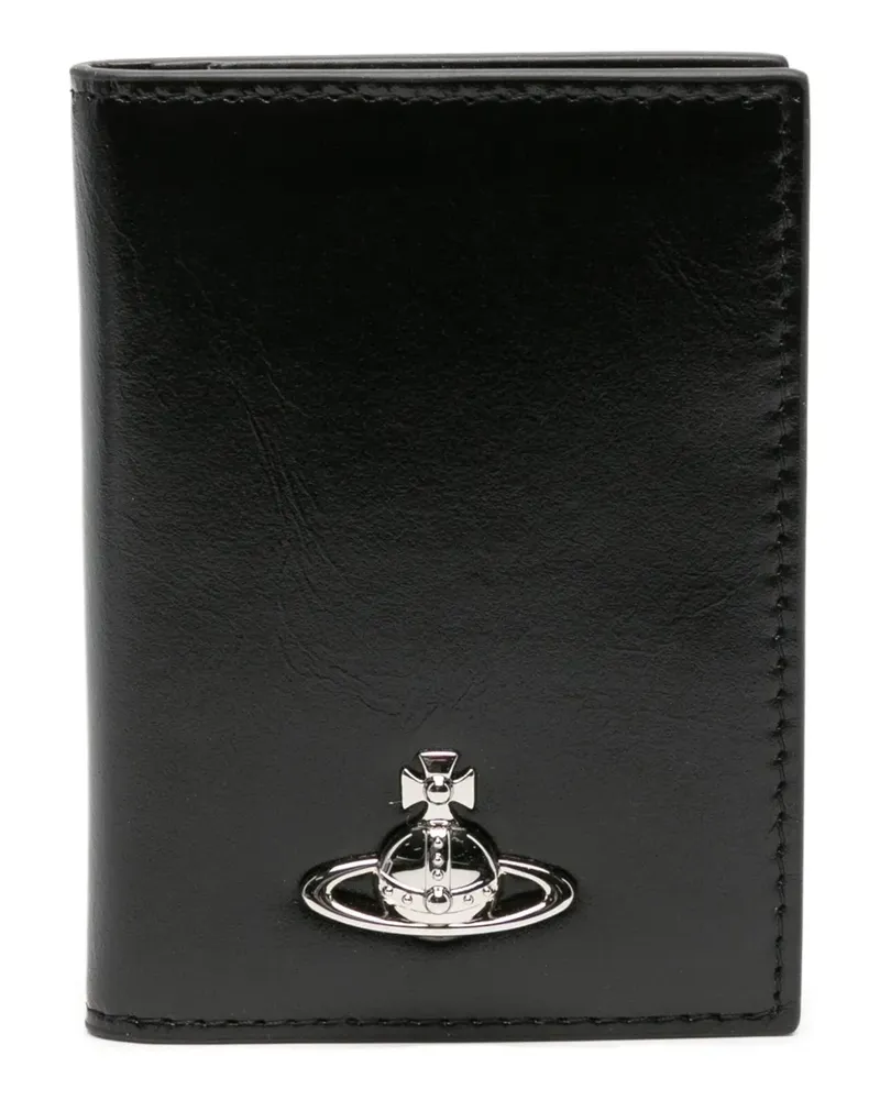 Vivienne Westwood Orb-plaque leather wallet - Schwarz Schwarz