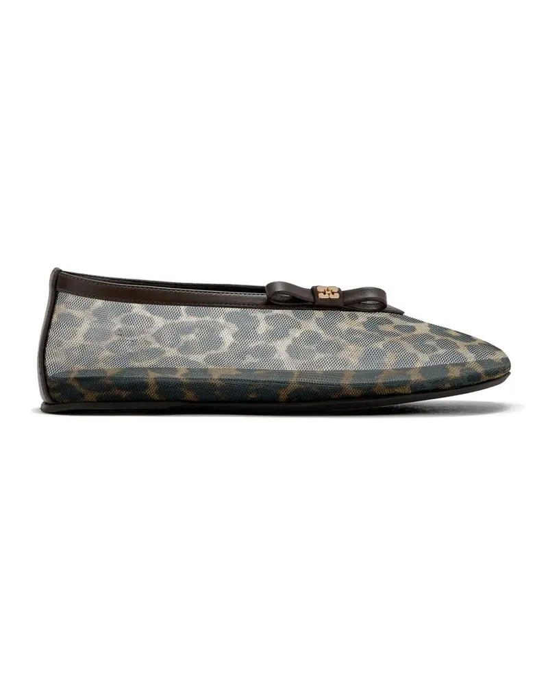 Ganni Jenny Ballerinas mit Leopardemprint - Schwarz Schwarz