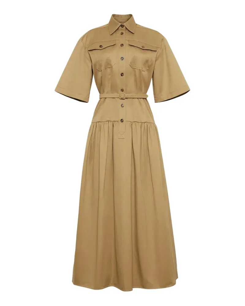 Adam Lippes belted midi dress - Nude Nude