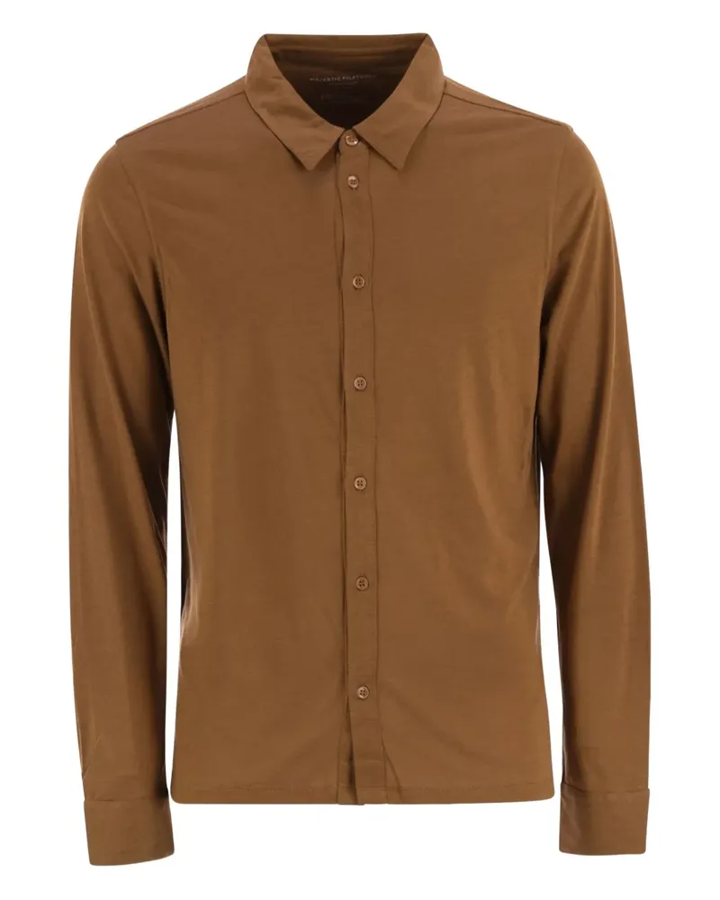 Majestic Langärmeliges Hemd - Braun Braun