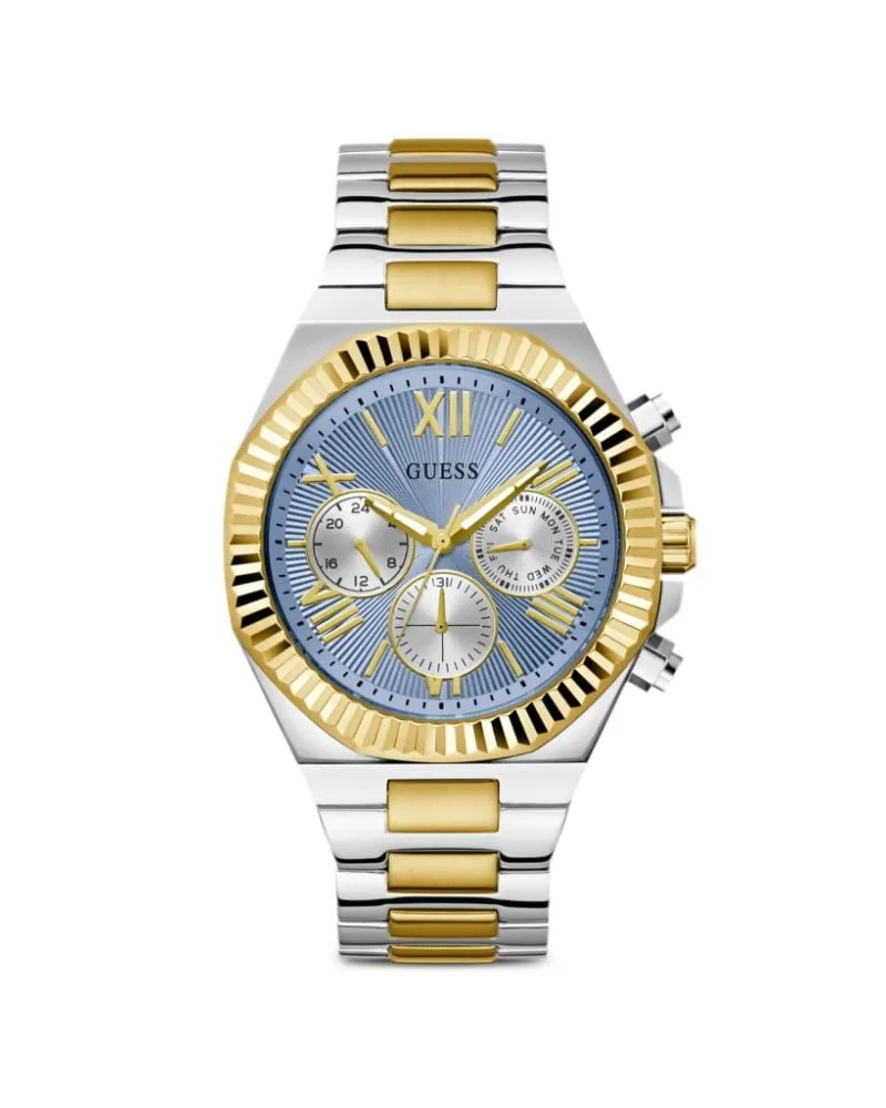 Guess Edelstahl-Armbanduhr mit Quarzwerk 44mm - Blau Blau