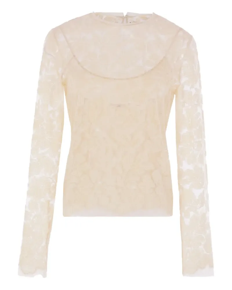 Ermanno Scervino lace long-sleeve top - Nude Nude