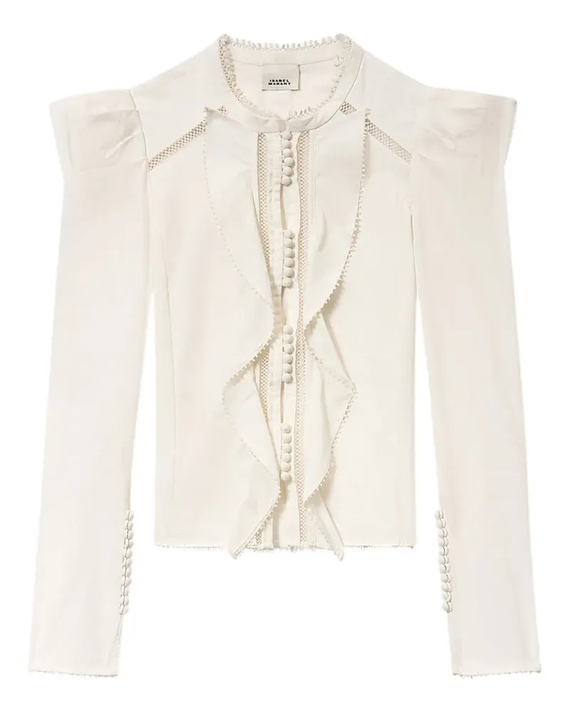 Isabel Marant Calina Bluse mit Rüschen - Weiß Weiß
