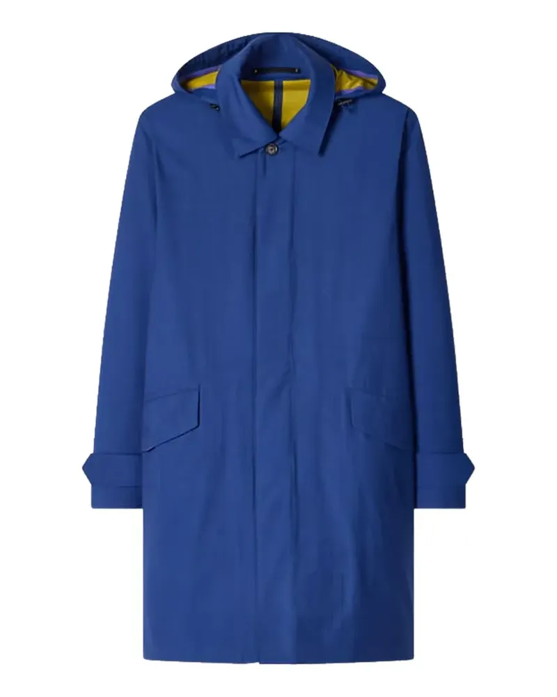 Paul Smith cobalt blue 'Storm System' 3-layer hooded mac coat - Blau Blau