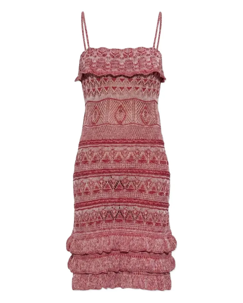 Etro ruffled spaghetti-strap mini dress - Rot Rot