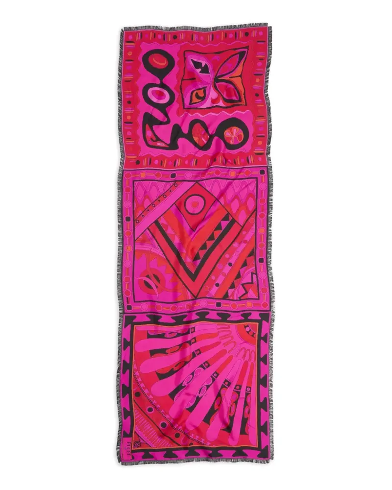 Emilio Pucci Seidenstola mit Print-Mix - Rosa Rosa