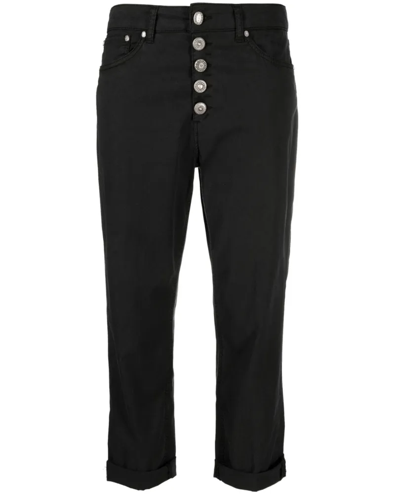 Dondup Cropped-Hose mit Knopfverschluss - Schwarz Schwarz