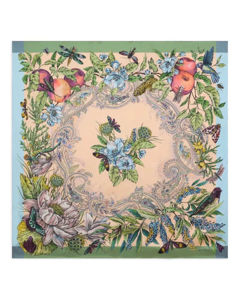 Etro Schal mit Blumenmuster - Nude Nude
