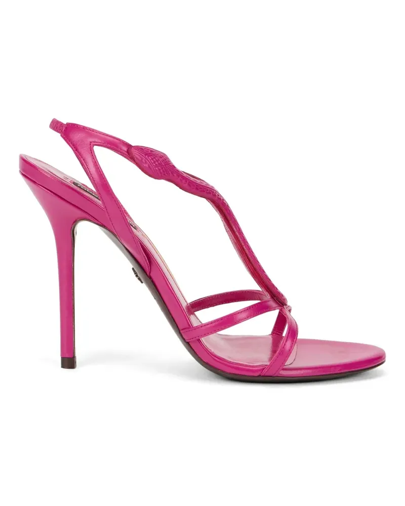 Roberto Cavalli snake-detail leather sandals - Rosa Rosa
