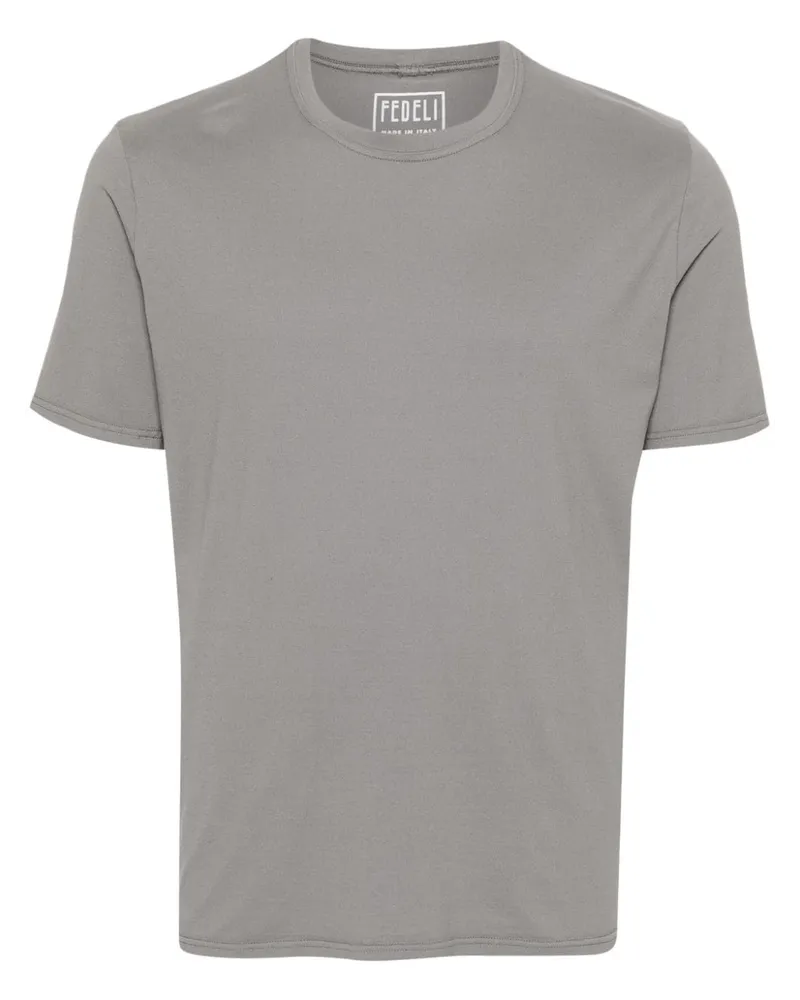 Fedeli T-Shirt mit kurzen Ärmeln Grau