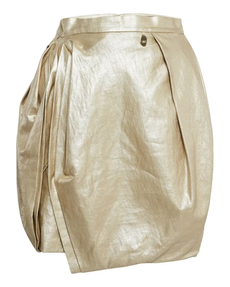 Elisabetta Franchi Minirock aus Leinen - Gold Gold