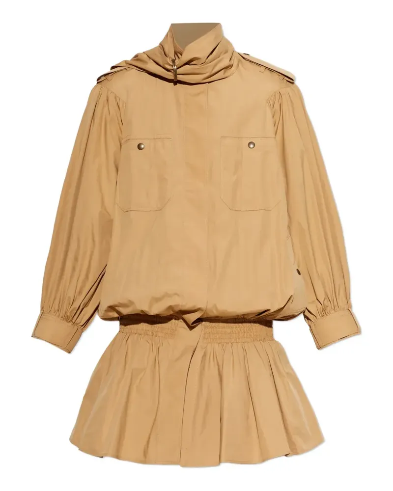 Chloé ruffled high-neck coat - Nude Nude