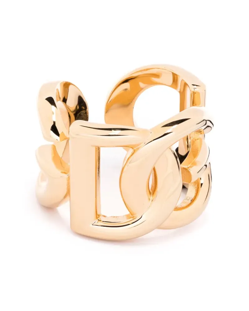 Dolce & Gabbana Offener Ring mit DG-Logo - Gold Gold