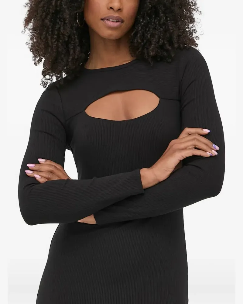 Guess Lana cut-out ribbed-knit mini dress - Schwarz Schwarz