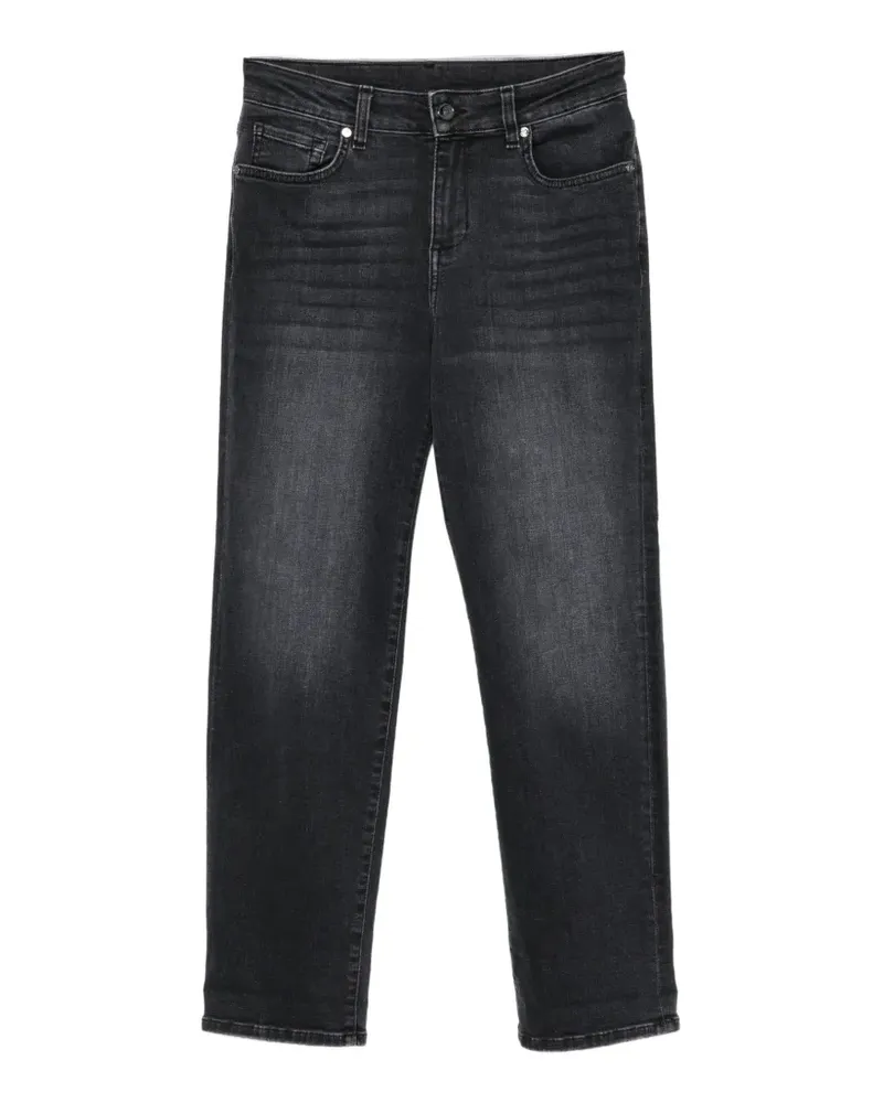 Liu Jo washed logo-plaque jeans - Schwarz Schwarz