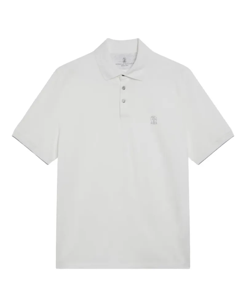 Brunello Cucinelli T-Shirt mit Knopfleiste - Weiß Weiß