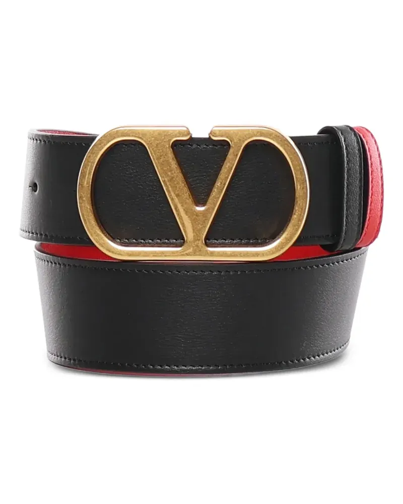 Valentino Garavani logo buckle belt - Schwarz Schwarz