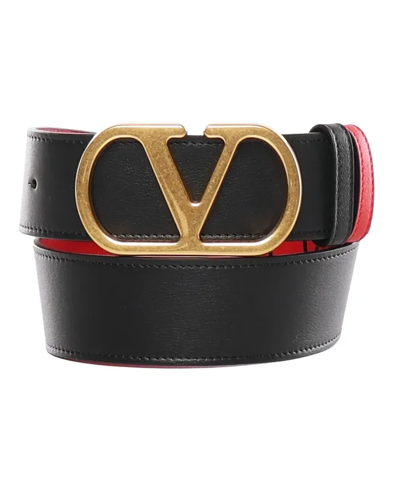 Valentino Garavani logo buckle belt - Schwarz Schwarz