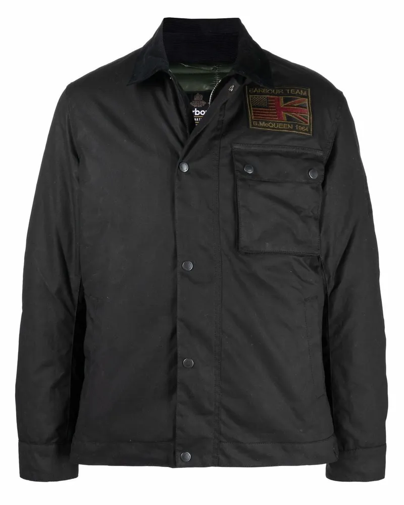 Barbour Gewachste Jacke im Utility-Look - Schwarz Schwarz
