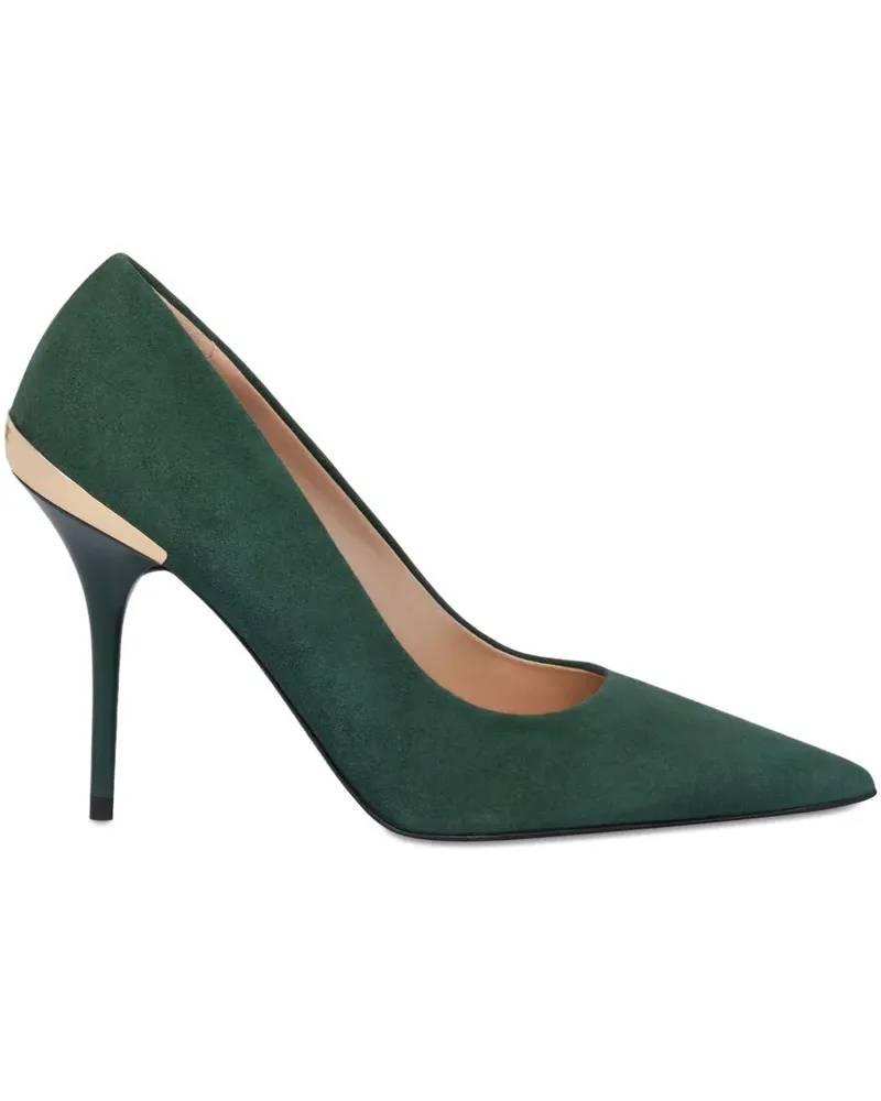 Moschino Wildleder-Pumps mit Metallic-Besatz - Grün Grün