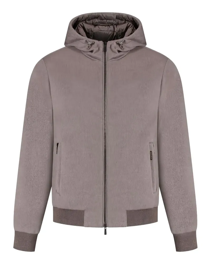 MOORER zip-fastening hooded jacket - Nude Nude