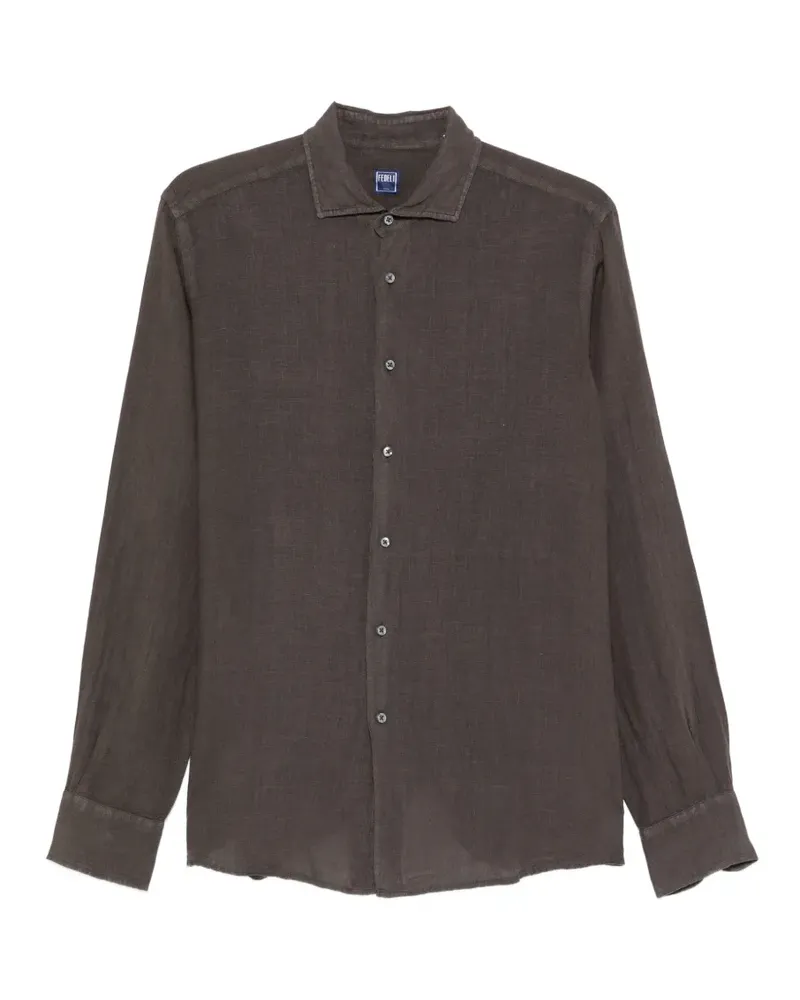 Fedeli Nick slub-texture shirt - Braun Braun