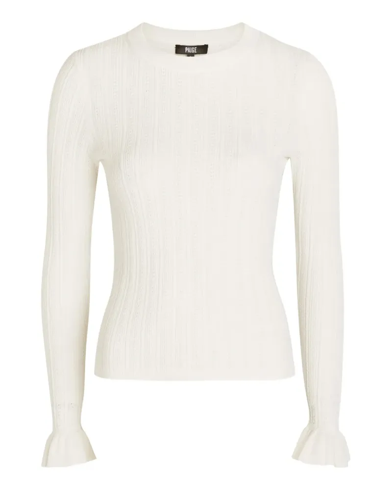 Paige ruffled knitted top - Nude Nude