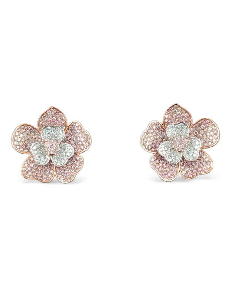 HYT Jewelry Florale Diamantohrringe - Rosa Rosa