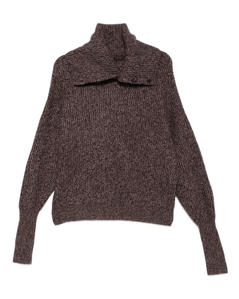 Eric Bompard Pullover mit geknöpftem Kragen - Braun Braun
