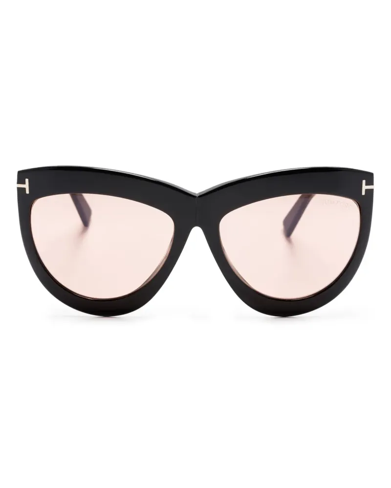 Tom Ford Doris Sonnenbrille mit Oversized-Gestell - Schwarz Schwarz