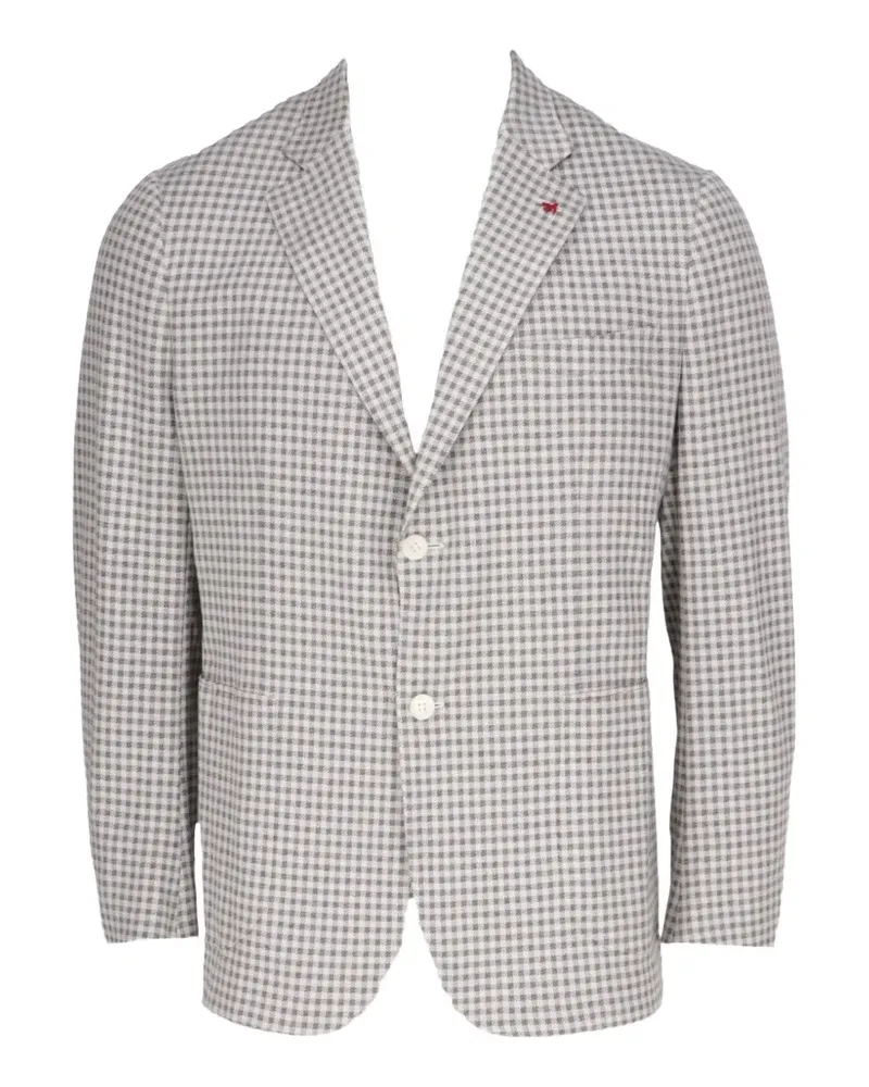 Isaia gingham-check blazer - Grau Grau