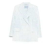 Doppelreihiges Sakko mit Karo - Blau