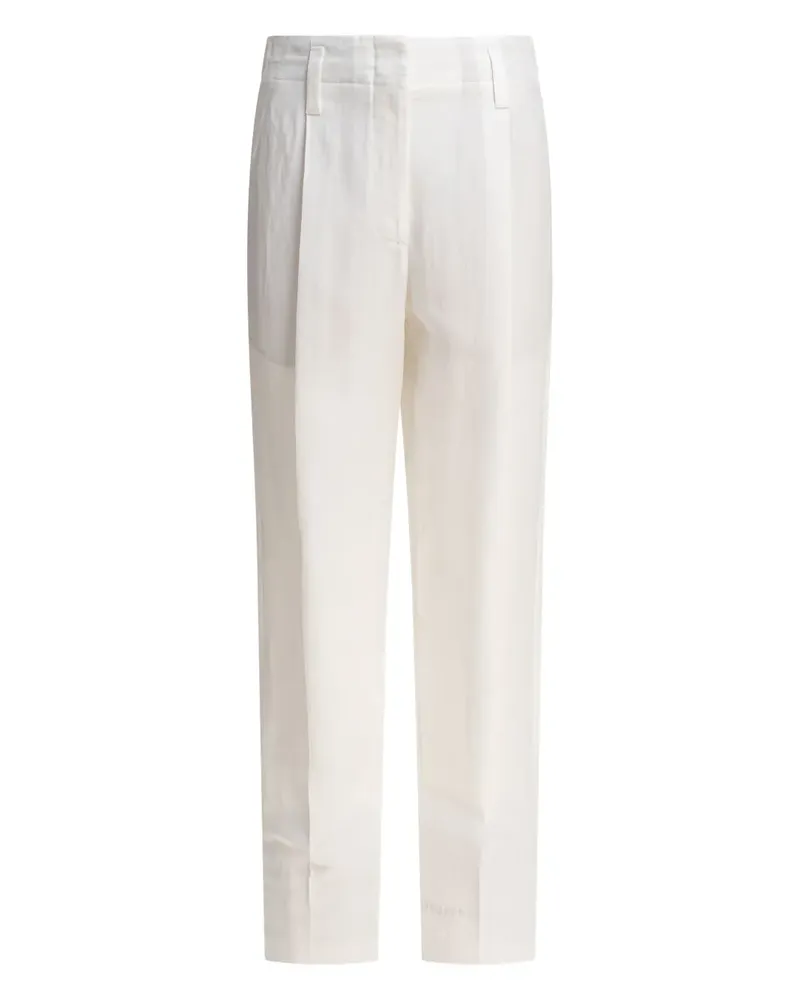 Brunello Cucinelli Hose aus Leinen - Weiß Weiß