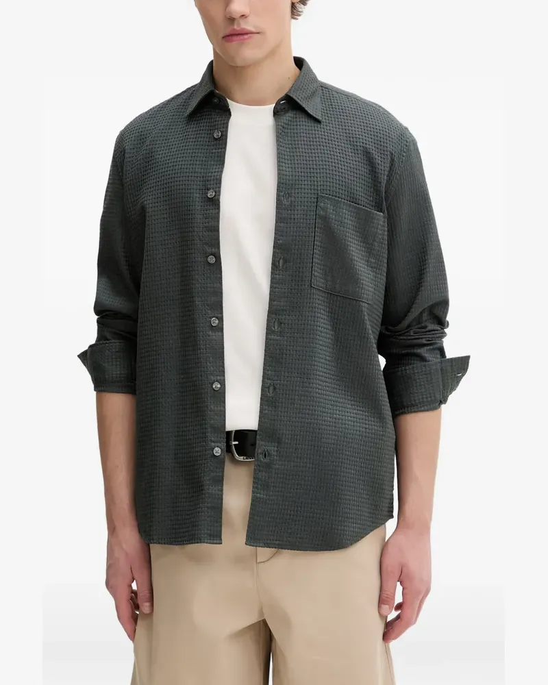 Marc O'Polo textured chest-pocket shirt - Grün Grün