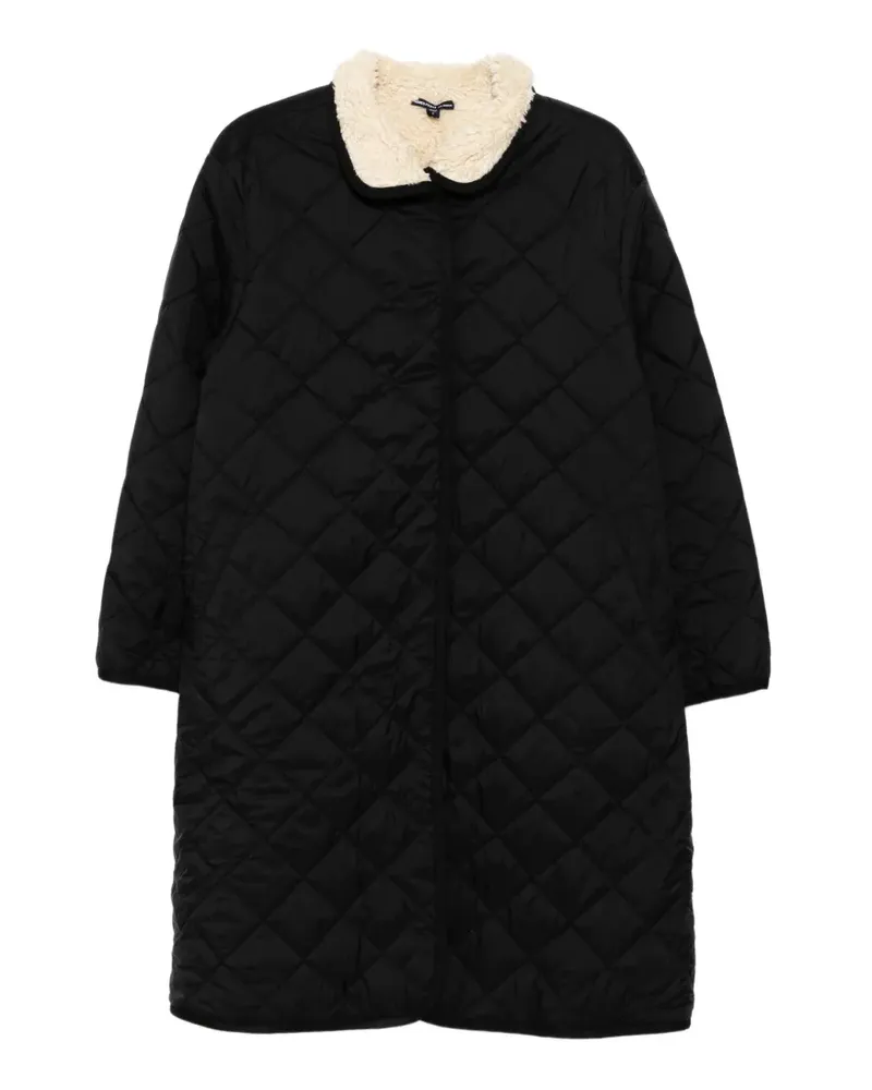 James Perse shearling-collar quilted coat - Schwarz Schwarz