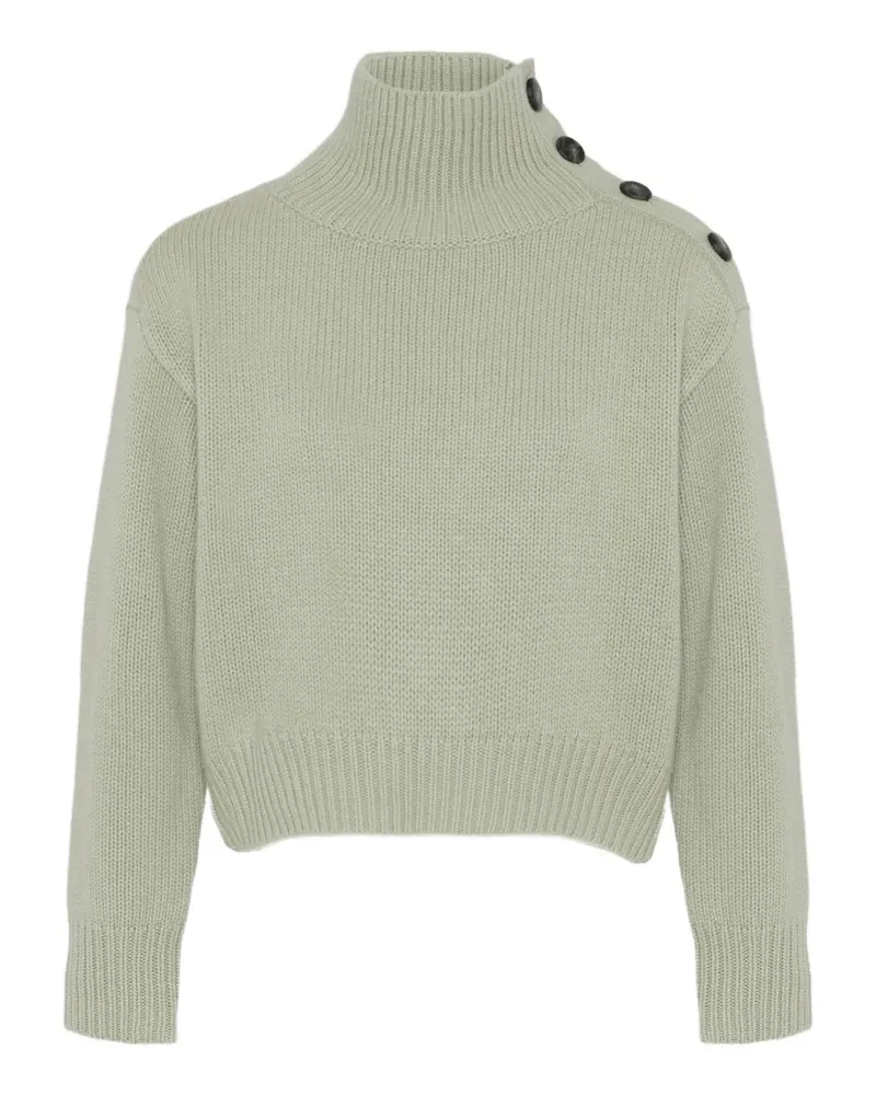 Yves Salomon Stehkragen-Pullover mit Knopfdetail - Grün Grün