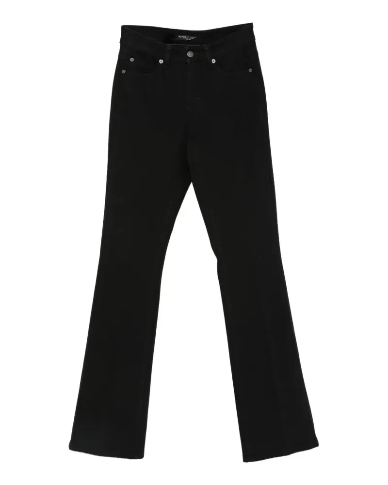 Cambio Paris Schlagjeans mit Logo-Patch - Schwarz Schwarz