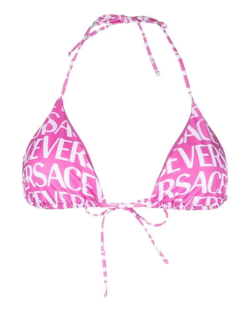 Versace Triangel-Bikini mit Logo-Print - Rosa Rosa