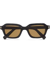 Ermenegildo Zegna Sonnenbrille mit eckigem Gestell Schwarz