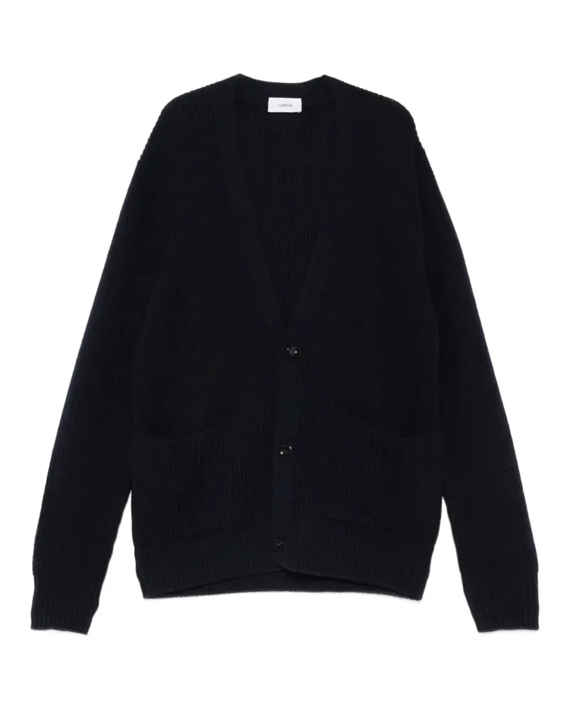 LARDINI Gerippter Cardigan mit V-Ausschnitt - Blau Blau