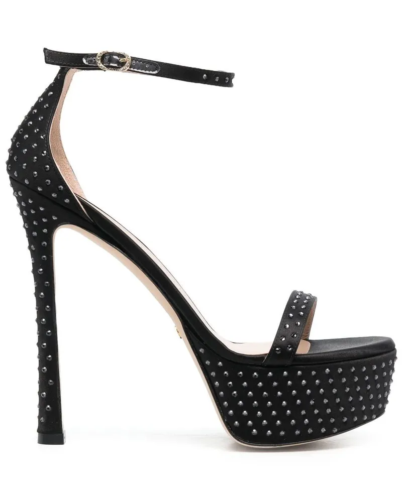 Stuart Weitzman Plateau-Sandalen mit Kristallen 160mm - Schwarz Schwarz