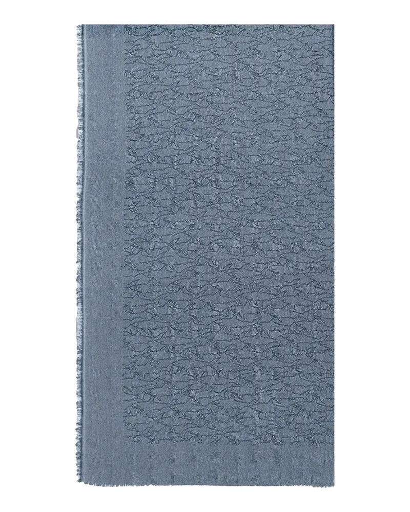 Paul & Shark Jacquard-Schal mit Logo - Blau Blau