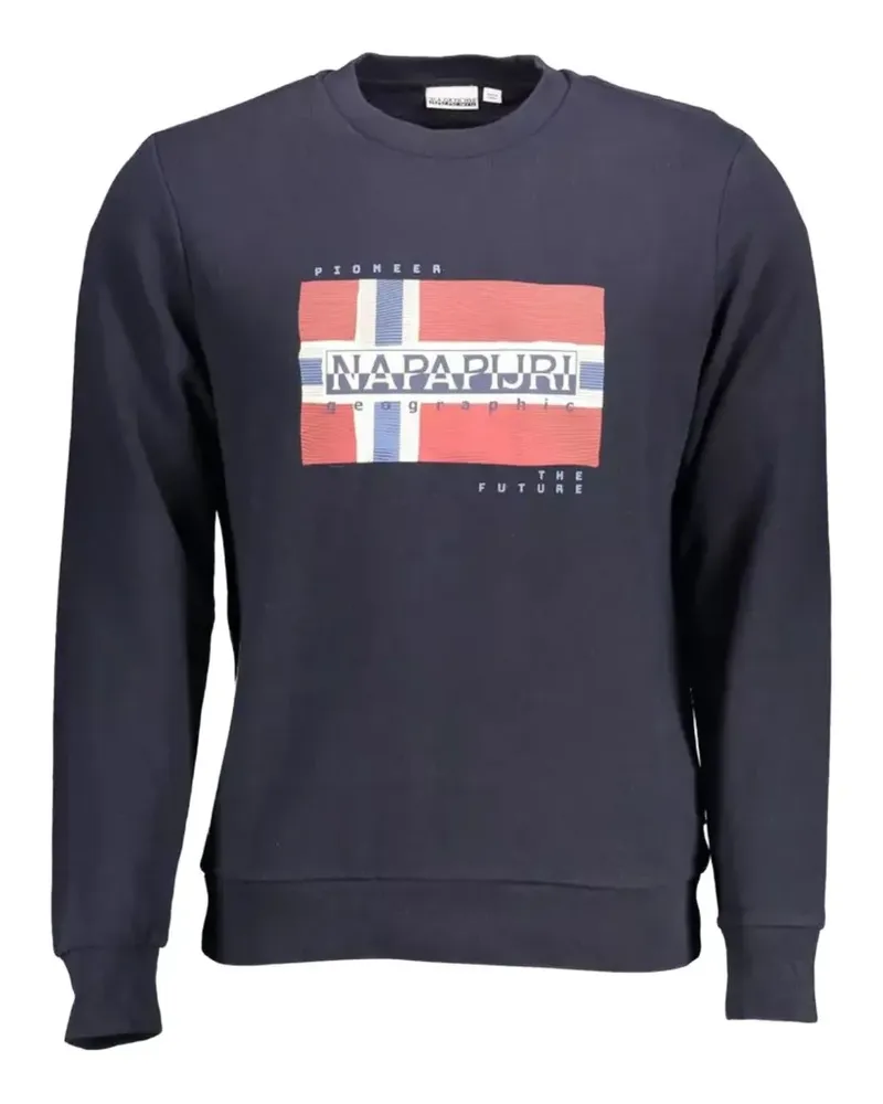 Napapijri graphic-print crew-neck sweatshirt - Blau Blau