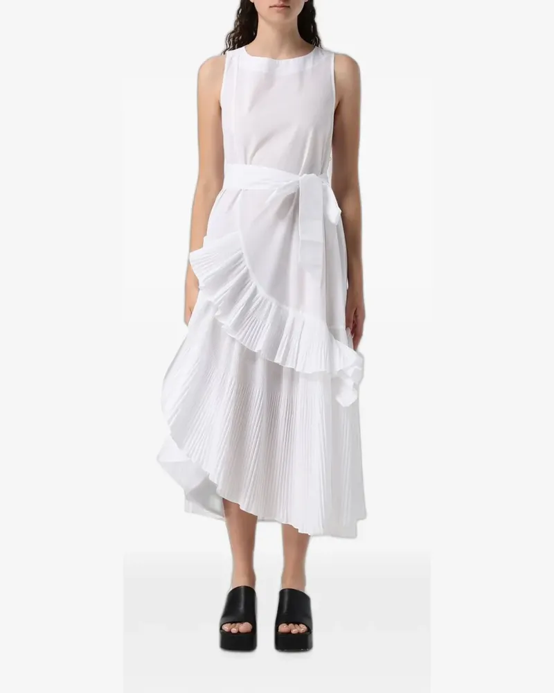 MEIMEIJ Asymmetrisches Kleid mit Faltenbesatz - Weiß Weiß
