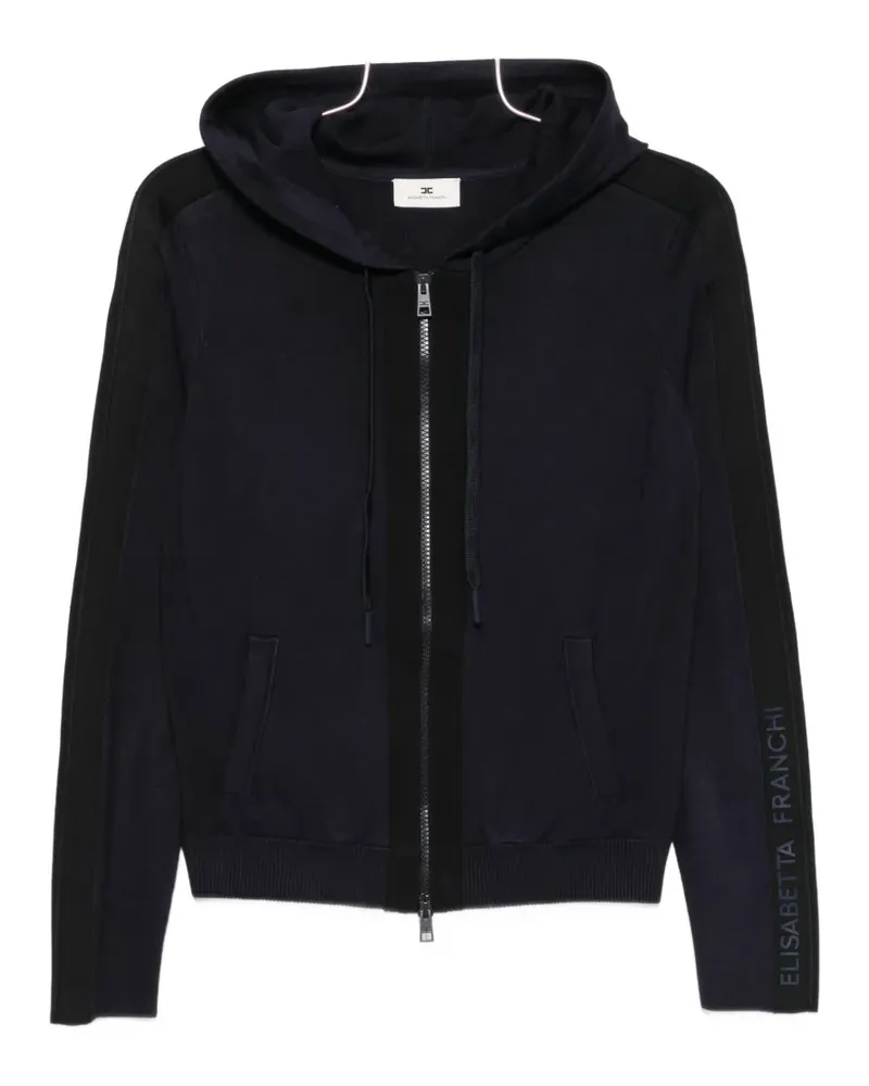 Elisabetta Franchi zip-up drawstring hoodie - Blau Blau