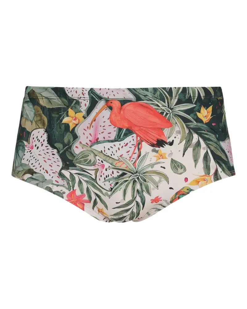 Amir Slama Badehose mit tropischem Print - Nude Nude