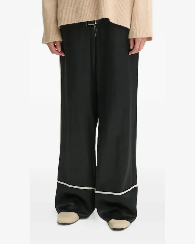 Day Birger et Mikkelsen Hose mit Paspeln aus Satin - Schwarz Schwarz