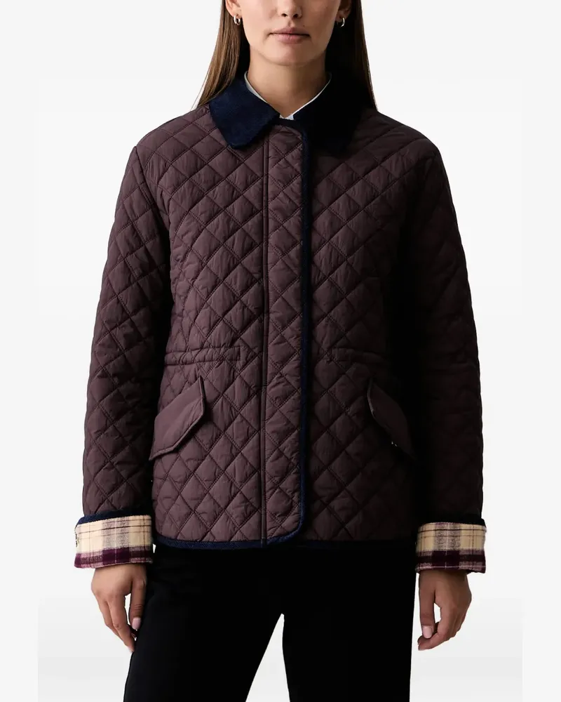 Silvian Heach Vutsov quilted corduroy-collar jacket - Braun Braun